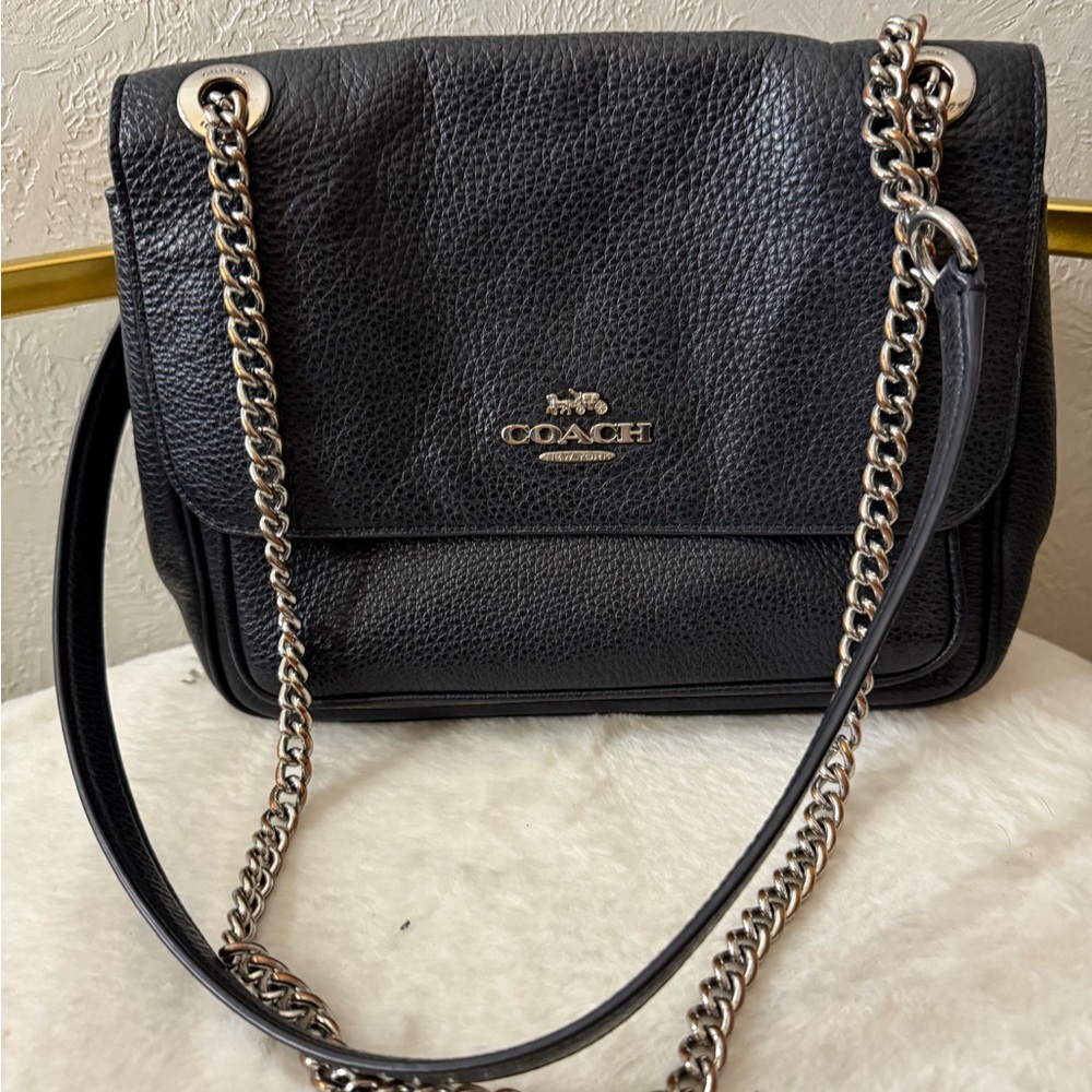 Coach Black Crossbody Bag with Chain Strap